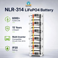 بطارية ليثيوم أيون NEVO SOLAR GLR-314 بجهد 51.2 فولت وسعة 314 أمبير في الساعة منخفضة الضغط لتخزين الطاقة الشمسية المنزلية