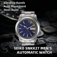 Montre automatique pour hommes, collection 5-7S, analogique, bleu contrasté, calendrier, aiguilles lumineuses, boîtier en acier inoxydable, mouvement automatique mécanique