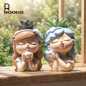 Roogo Nouveau Style Pot de Fleurs Fée Princesse pour Filles, Décoration de Bureau et Jardin, Cadeaux Bonsaï pour Amis - Product Image 4
