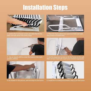 Échelle de <span class=keywords><strong>grenier</strong></span> électrique en aluminium, échelle de <span class=keywords><strong>plafond</strong></span> pliable, échelle de <span class=keywords><strong>grenier</strong></span> en alliage d'aluminium, moderne, CE, type Zhejiang 1AA - Product Image 6