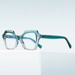 La migliore vendita di montature per occhiali color arcobaleno montatura in acetato occhiali nuovo modello montatura da vista occhiali anti luce blu sicurezza