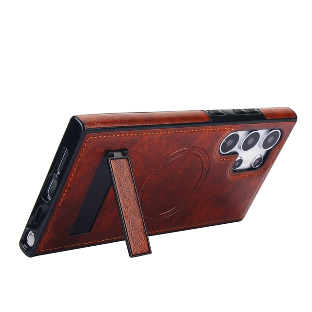 Kickstand Wireless Charge case Phone Cover for Samsung Galaxy S22/S23FE/S24 Plus/S25 Ultra Magnetic case