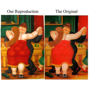 Dipinto a Olio Fatto a Mano Stile <span class=keywords><strong>Botero</strong></span>, Parodia della Monna Lisa, Ritratto di Donna Curvy e Formosa su Tela, Decorazione Murale per Soggiorno - Product Image 5
