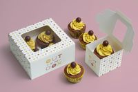 Nouveau 2/4/6/12/24 trous boîte à gâteau cadeau faite à la main boîte à Cupcake circulaire biodégradable Dessert stockage des aliments biscuits boîte d'emballage de bonbons