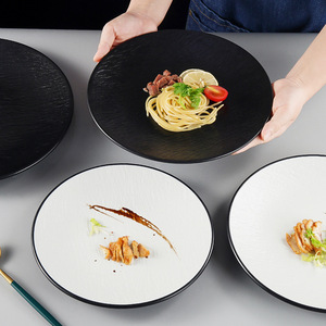Round Melamine <b>Plate</b> Imitation Porcelain Western Style Pasta Steak Dish Hotel Restaurant Use Solid Color 555 - Product Image 4