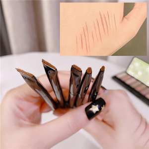 Chất lượng cao bán buôn gỗ biểu tượng tùy chỉnh trang điểm duy nhất bàn chải Angled nhãn hiệu riêng Bút kẻ mắt bàn chải lông mày bàn chải - Product Image 6