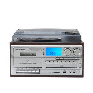 Tocadiscos de Vinilo, Gramófono Multifunción con Reproductor de CD, Casete, Radio, USB, Altavoz Integrado <span class=keywords><strong>y</strong></span> Control Remoto - Product Image 6