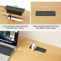 Prise de courant encastrée dissimulée pour bureau, multiprise de bureau avec USB, charge rapide, pour le Royaume-Uni