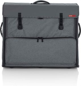 Échantillon gratuit : Trousse de maquillage noire avec 2 pochettes amovibles et séparateurs détachables, fabriquée en tissu résistant. - Product Image 2