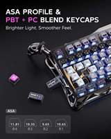 Clavier mécanique sans fil GravaStar Mercury K1 Pro 75% avec commutation à chaud, tri-mode BT/2.4GHz/filaire, interrupteurs linéaires, rétroéclairage RGB, QMK