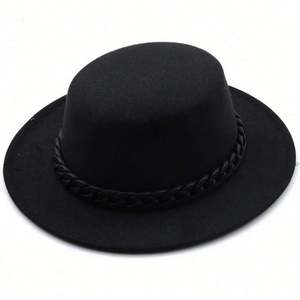 Chapeau Fedora Unisexe en Feutre à Large Bord avec Chaîne – Prix Abordable, En Stock, Idéal pour l'Extérieur - Product Image 6