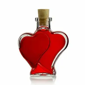 200 ml Double Wall Glass Heart Shaped Glass Bottle Diffuser