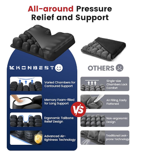 Bariatric Inflatable <strong>Air</strong> <strong>Cushion</strong> for Wheelchair with Pommel Anti-Thrust Design Pressure Relief Massage Heating &amp; Portable - Product Image 4