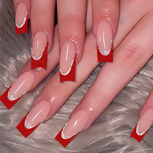 24 Uds <span class=keywords><strong>Rosa</strong></span> <span class=keywords><strong>Blanco</strong></span> francés Prensa en <span class=keywords><strong>uñas</strong></span> medio arco cuadrado Ombre <span class=keywords><strong>uñas</strong></span> postizas reutilizables semitransparentes cubierta completa <span class=keywords><strong>uñas</strong></span> postizas - Product Image 5