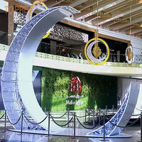 Toprex Outdoor 3D LED Star and Crescent Grandes décorations de Ramadan en PVC pour 2025 IP65 pour les vacances de Noël