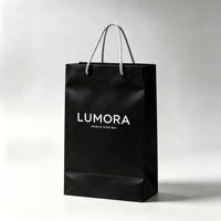 Sacs cadeaux de luxe personnalisés avec logo noir mat laminé, dorure à chaud premium, réutilisables, imperméables et écologiques