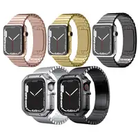 Pulseira de relógio inteligente, de metal, aço inoxidável, 1:1, acessórios, apple iwatch series 7, apple watch band, pulseira