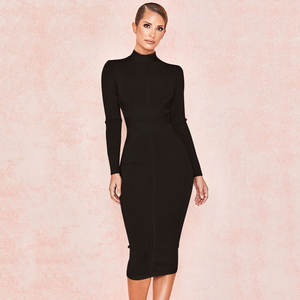 ボディコン長袖セクシーバンテージドレス レディース カジュアルで安いイブニングパーティー、プロム、フォーマルな機会に最適なドレス - Product Image 3