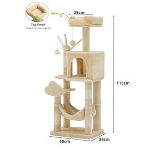 Árbol rascador para gatos todo en uno con nido y plataforma de salto, juguete para mascotas, de fábrica - Product Image 1