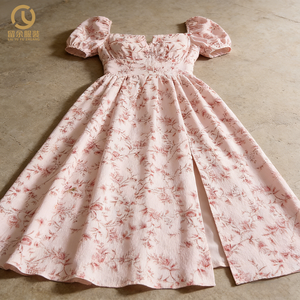 Nouvelle Robe d'été 2026 en Chiffon à Manches Bouffantes Motif Floral Style Cottagecore pour <span class=keywords><strong>Femme</strong></span> - Product Image 4