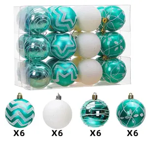 green and white color mixed Christmas Ball s