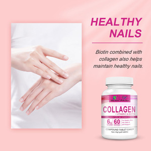 Comprimés de collagène OEM, compléments antioxydants pour la santé de la peau, des articulations, des cheveux <span class=keywords><strong>et</strong></span> des ongles, vitamines C, E, biotine, comprimés de soin de la peau au collagène - Product Image 5