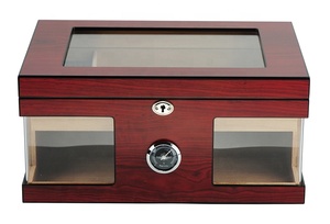 Cigar Large Humidor Wooden Cigar Humidor Custom Logo Cigar Humidifier Box Spanish Cedar Solid Wood Moisturizing And Sealing Large Capacity Cigar Humidor