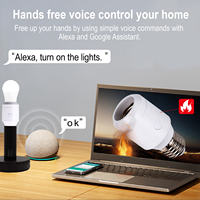 Télécommande sans fil TUYA WIFI LED E27 E26 Edison Support de lampe à vis Adaptateur de base pour douille d'ampoule