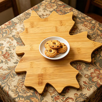 Plateau de service écologique canadien de forme irrégulière en bois de bambou gravé, planche à découper, assiette, vaisselle