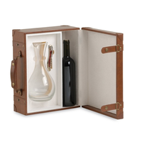 Boîte de rangement pour bouteille de vin en bois et cuir PU élégant, sur mesure, pour cadeau et accessoires de vin