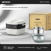 Zemkon allemand Smart cuiseur à riz titane Pot intérieur 3-4 personnes séparation de soupe de riz 4-5 maison électrique tasse à mesurer en plastique