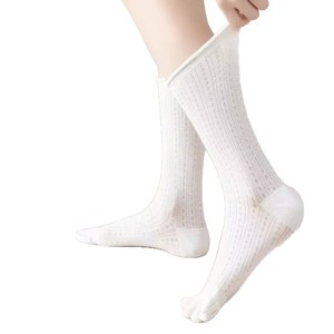 Women's Spring Summer Thin Five Finger <b>Socks</b> Mid Calf Mesh Breathable Sweat Absorbing Split Toe Outdoor Sports <b>Socks</b> - Product Image 2