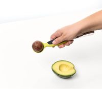Avocadomessen, multifunctioneel, voor snijden en ontpitten, fruitpulp-scheiders, roestvrijstalen mes en antislip handvat