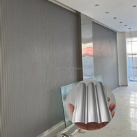 Panneaux muraux décoratifs extérieurs, revêtement de façade métallique architectural, panneau ondulé en alliage d'aluminium