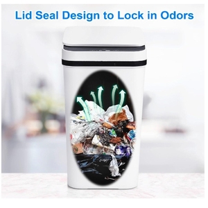 Poubelles de salle de bain avec couvercle 2.2 gallons capteur de mouvement automatique petite poubelle mince pour chambre bureau cuisine - Product Image 3