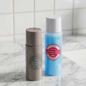 Bouteille de toner en PET cylindrique de 50 ml et 80 ml avec bouchon à vis, conteneur en plastique pour eau pour le visage, essence, démaquillant, emballage cosmétique - Product Image 1