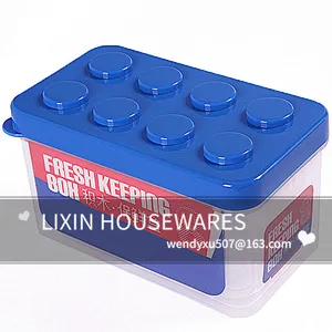 4 Pcs Thực Phẩm Hình Chữ Nhật Lớp Nhựa Lưu Trữ Container Lò Vi Sóng Giữ Tươi Hộp Tủ Lạnh Crisper Thực Phẩm Khối Xây Dựng Trường Hợp