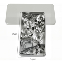 Ensemble de 30 emporte-pièces en acier inoxydable écologiques en forme de fleur et de cœur, boîte, passe au lave-vaisselle, moule à biscuits de Noël