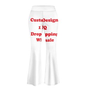 Pantalones acampanados de levantamiento de cadera sofisticados de gama alta personalizados Hawaiian Aloha Fashion Maile Lei para mujer - Product Image 6