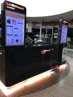 Kiosque de réparation de téléphone portable Funroad lumière LED présentoir en verre et présentoirs conception de comptoir de réparation de téléphone portable personnalisée
