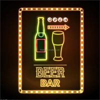Tasses à bière et verre à vin au néon LED pour voiture, maison, boutique, fête, mariage, anniversaire, décoration, chambre de bébé