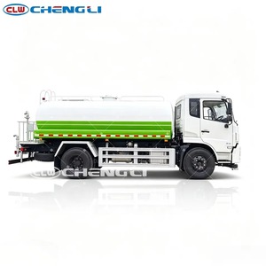 Camion pulvérisateur électrique pur CLW, double moteur en option, camion d'assainissement à énergie nouvelle pour le lavage des routes et la lutte contre la poussière, vert - Product Image 2