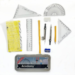 Juego de Papelería Escolar de 13 Piezas, Caja de Geometría, Herramientas Geométricas para Niños, Juego de Reglas de Dibujo, Caja de Instrumentos para Niños - Product Image 6