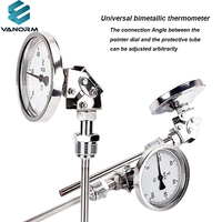 Termometer Bimetal trafo tipe bawah kualitas tinggi termometer industri baja tahan karat termometer Bimetal
