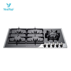 Cuisinière à gaz encastrable élégante à 5 brûleurs avec verre trempé, système de sécurité FFD et capuchons en laiton de haute qualité <span class=keywords><strong>pour</strong></span> les marchés d'électroménager de luxe - Product Image 2