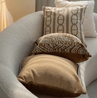 Housse de coussin style luxe discret pour salon, canapé, lit, repos, hôtel, maison d'hôtes, style Wabi-Sabi léger, technique de couture