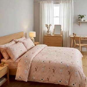 TENCEL pour enfants ™   Housse de couette en lyocell 150x200cm, imprimé mignon de caniche, literie douce et respirante pour filles - Product Image 1
