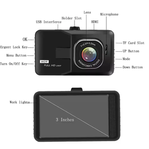 Nhà Máy Giá 3 inch 1080P Full HD xe hộp đen DVR Dashcam <span class=keywords><strong>Video</strong></span> Camera quan sát ban đêm G-Sensor tự động Máy quay phim Dash Cam - Product Image 3