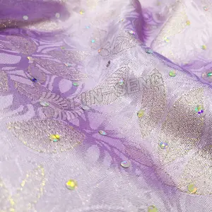 Lavender Asetat Jacquard Kain untuk Gaun Malam