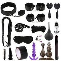 Kit de Bondage avec menottes pour hommes, Set de jeu Sm, en peluche, fouet, ensemble de jeu, stimulateur clitoridien, jouet sexuel